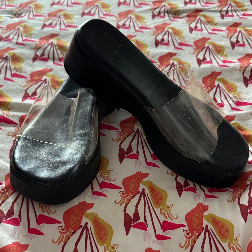 Chic Black Platform Slide Sandals
